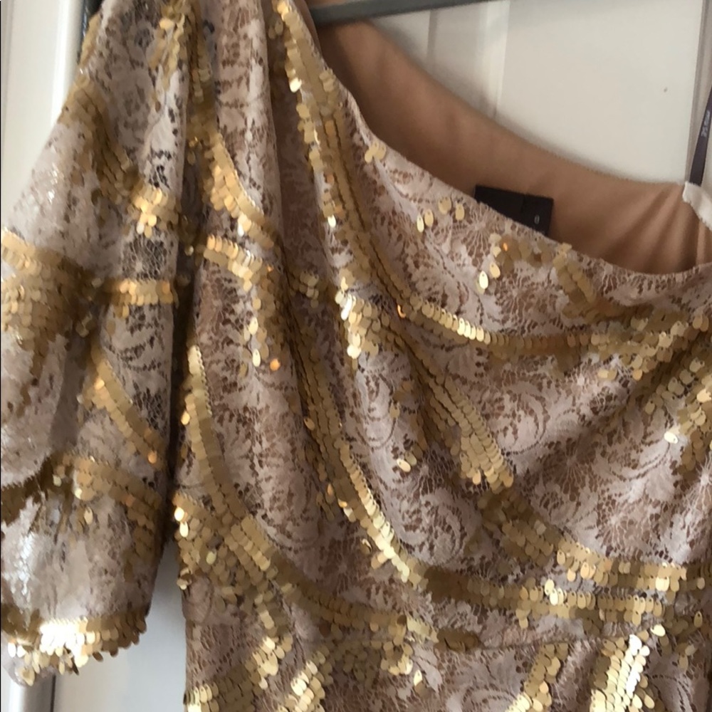Amazing nude and gold sequin dress.